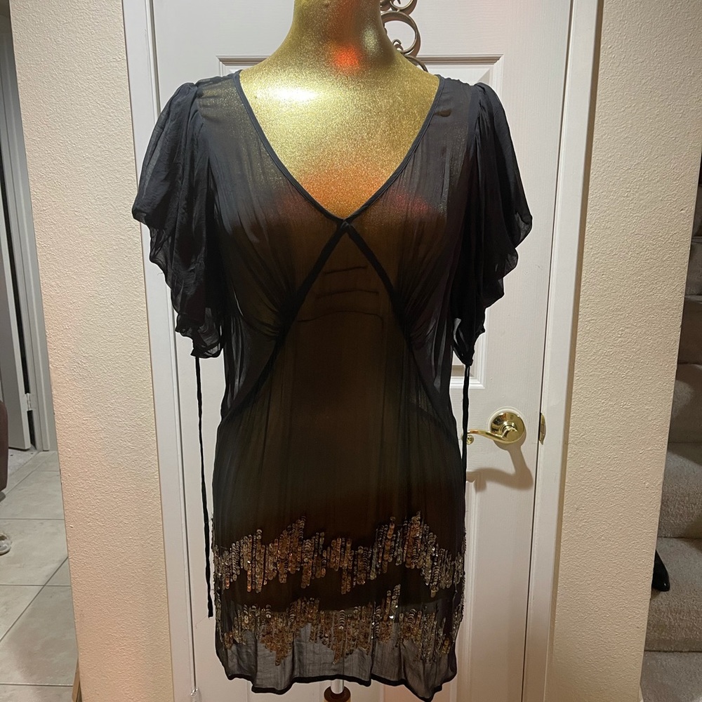Silk dress with sequins